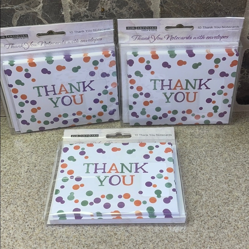 THANK YOU NOTES Total 30 Notecards. Multi color